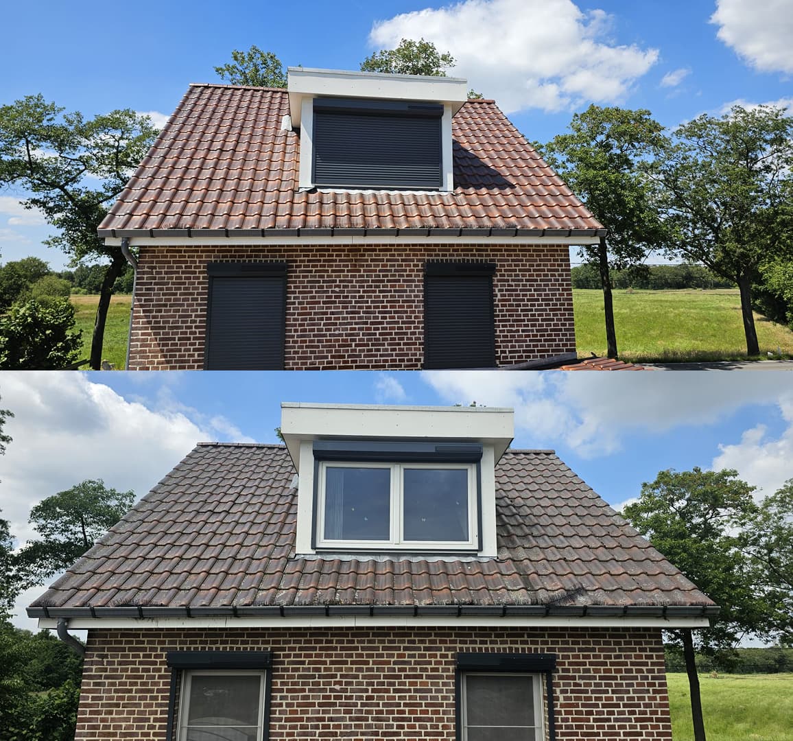 Huis voor en na schoonmaak